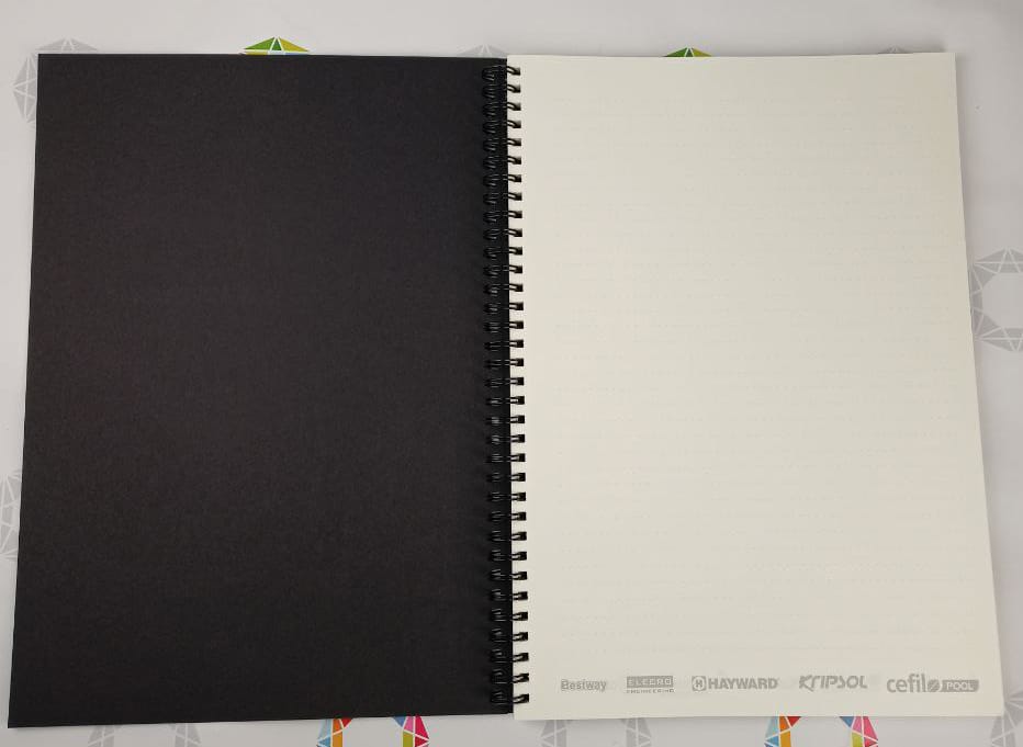 Close-up of the A4 notebook inner block on cream Munken paper 90 gsm