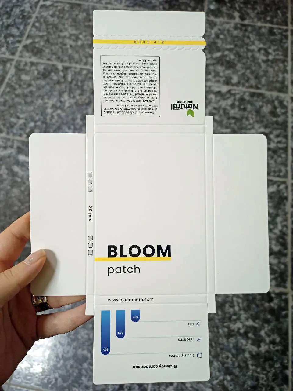 Cellulose board packaging with matte lamination, 132×92×7 mm, CMYK printing