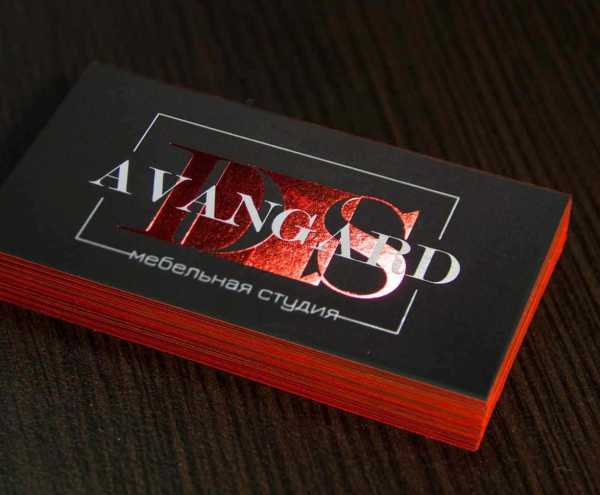 Foil stamping. Red metallic + white matte foil. + edges painted red.